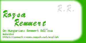 rozsa remmert business card